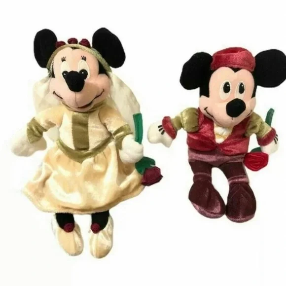 Disney Minnie & Mickey Plush 8” Dolls. Romeo & Juliet - Picture 1 of 5